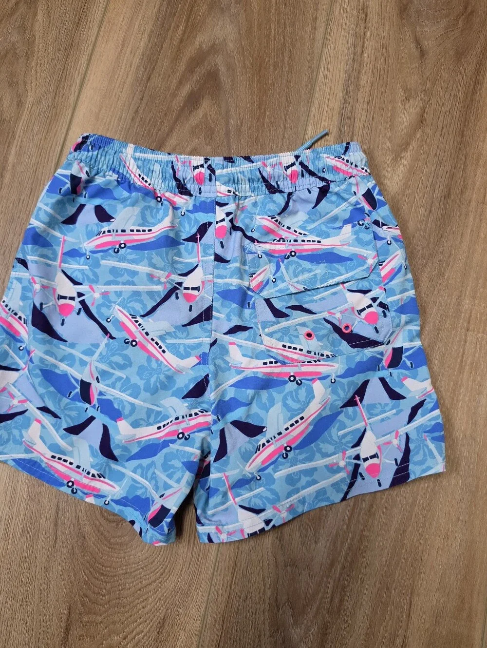 Vineyard Vines Light Blue Airplane Print Swim Trunks